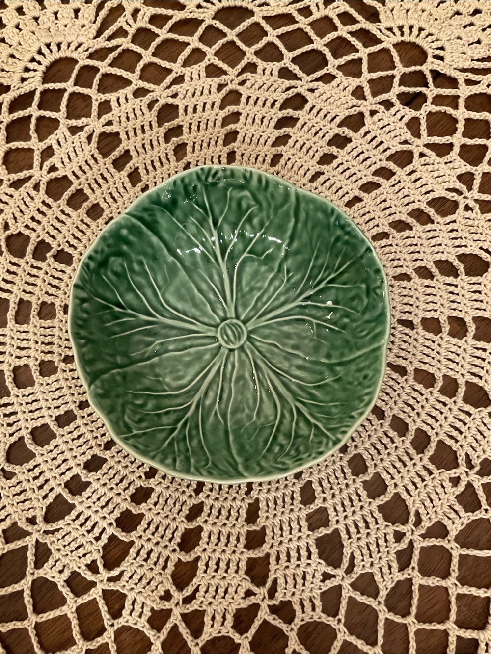 San Raphael Portugal Green Cabbage Leaf Bowl 6.5”